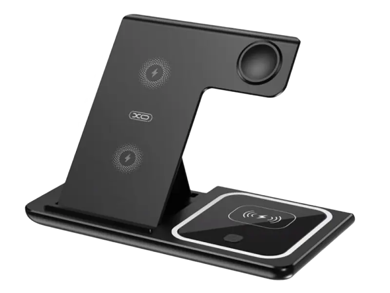 Беспроводная зарядка XO WX023, 15Вт, Чёрный,usb ,micro ,iphone, 3.5, tupe-c, тюльпаны