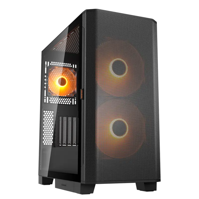 Компьютерный корпус Cougar Airface FLO RGB, Midi-Tower, Без блока питания, Чёрный