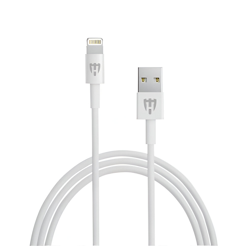 Helmet Cable USB to Lightning Basic 2.1A 1m, White