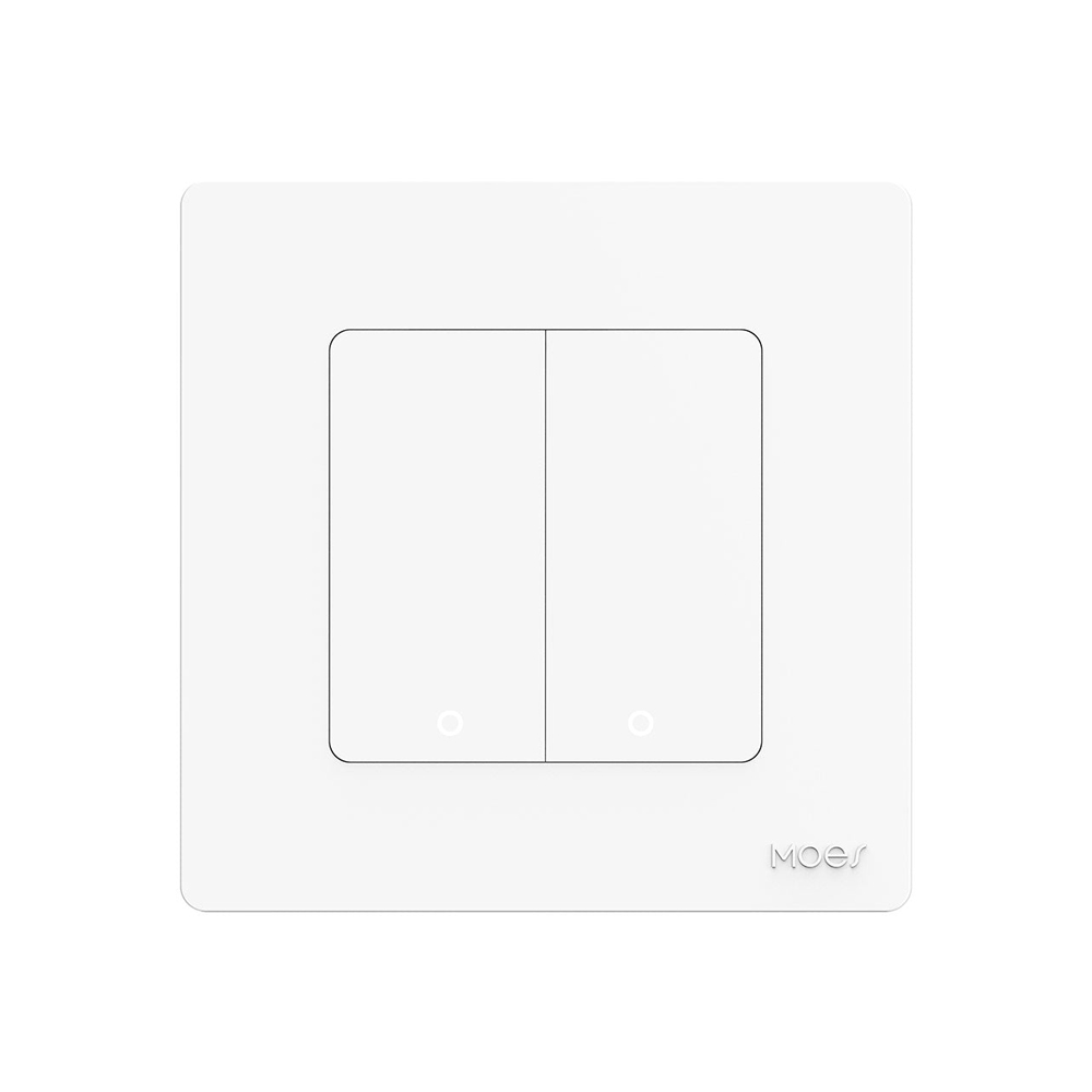 Moes Zigbee Star Ring Smart Push Button Swicth 2 Gang CR2032, White