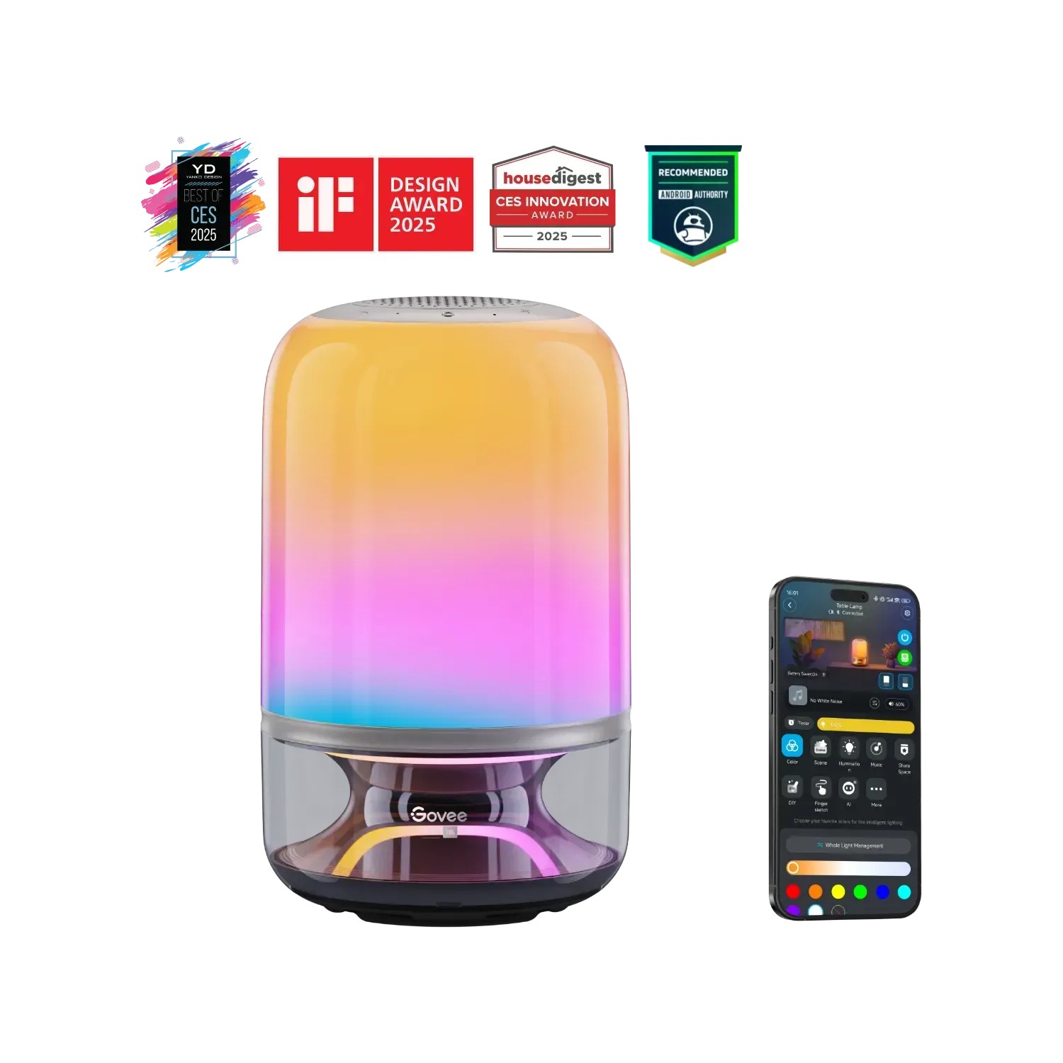 Govee Table Lamp 2 Pro x Sound by JBL - умная настольная лампа с акустикой JBL, RGBICWW и аккумулятором 5200 мАч