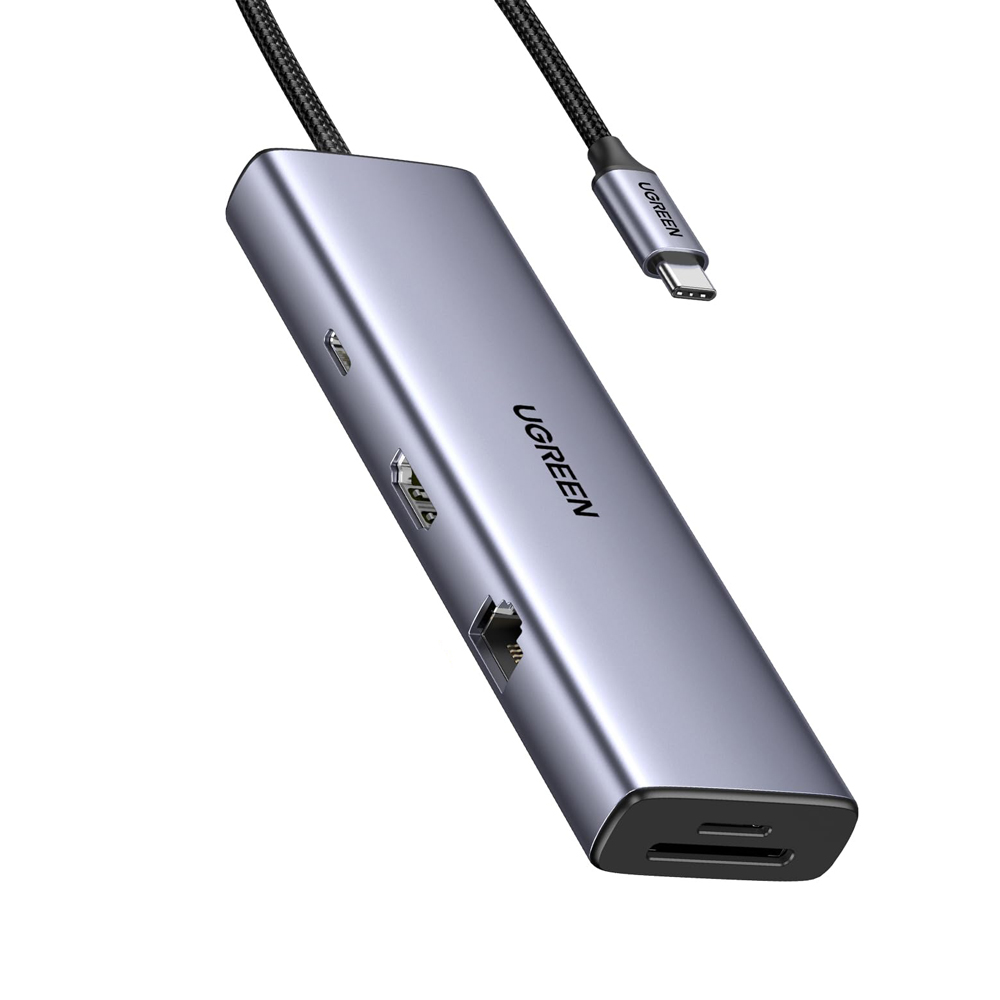 UGREEN Docking Station 9in1 USB-C to 1*HDMI 4K@60Hz + 2*USB-A3.0 + 2*USB-C3.0 + 1*LAN + 1* SD + 1*TF + PD 100W | CM498, Black
