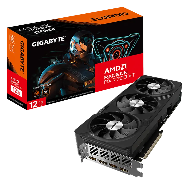 Видеокарта Gigabyte GV-R77XTGAMING OC-12GD, 12ГБ GDDR6 192бит 