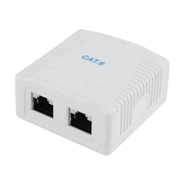 Розетка для настенного крепления Cablexpert NCAC-2F6-01, Белый