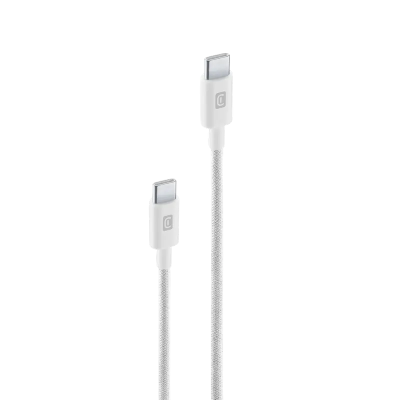 Кабель для зарядки и передачи данных Cellularline Power Braided, USB Type-C/USB Type-C, 2,5м, Белый