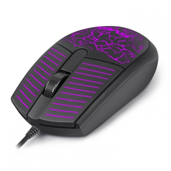 Mouse SVEN RX-70, 1200 dpi, 3 buttons, Ambidextrous, Backlight, Soft Touch , 87g., 1.5m, USB, Black