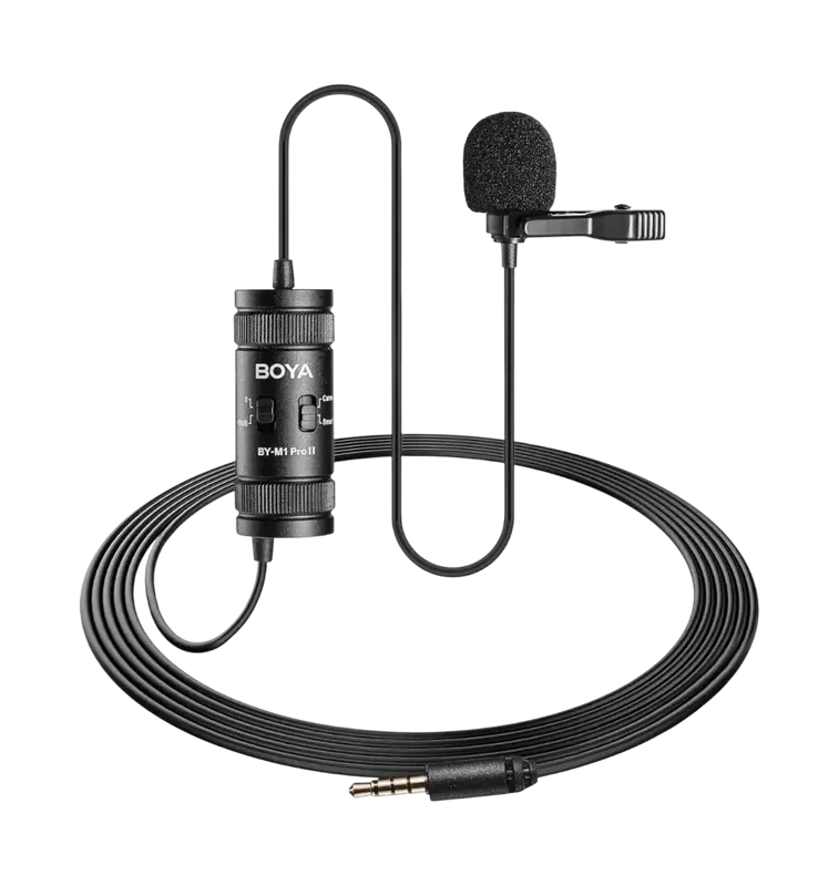 Портативный записывающий микрофон Boya BY-M1 Pro II, Проводной аналоговый, Черный