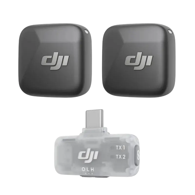 Портативный записывающий микрофон DJI Mic Mini (2TX + 1 Mobile RX), Беспроводной, Черный