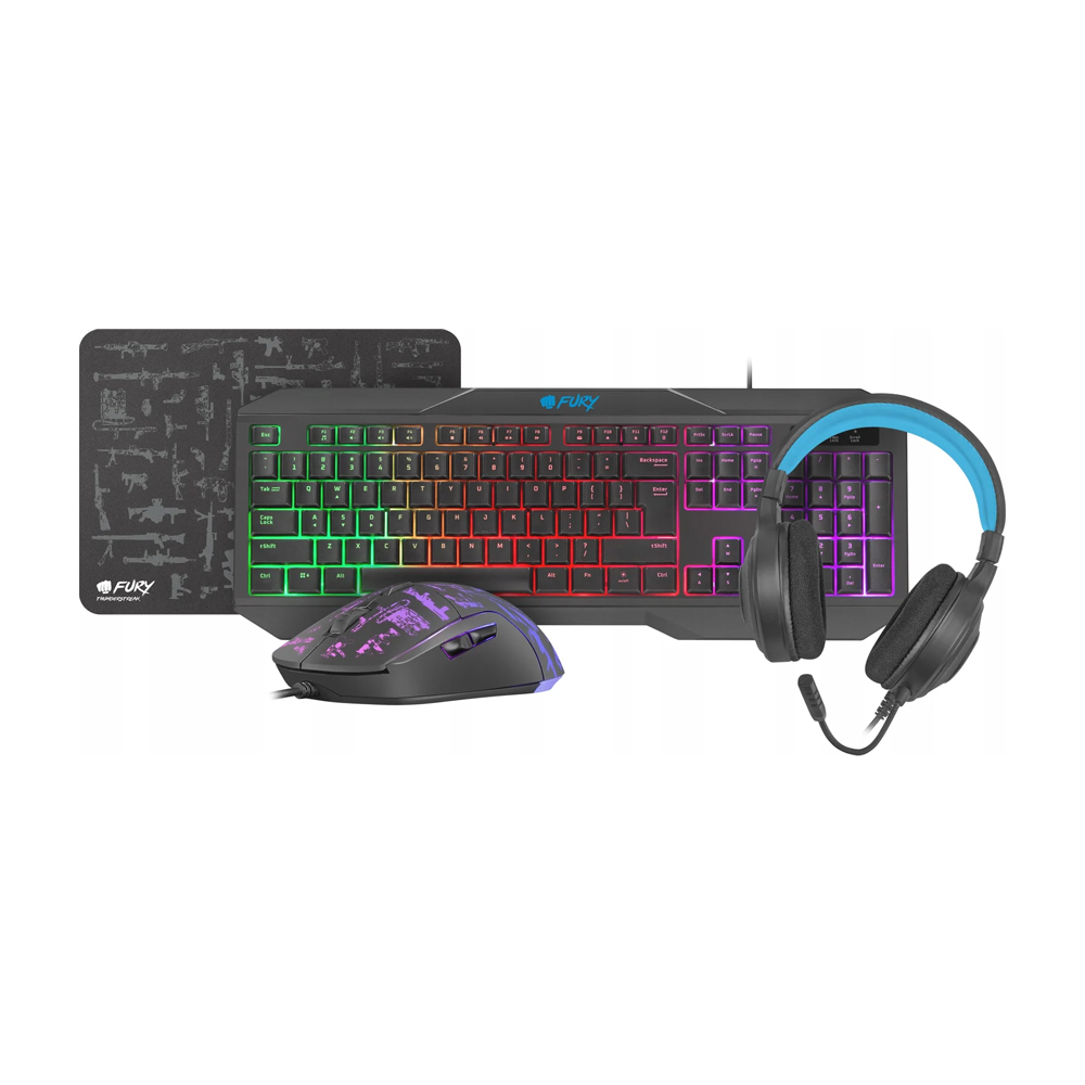 Fury Combo Thunderstreak 3.0 Keyboard+Mouse+Headphones+Mouse Pad+ ENG Layout