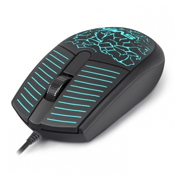 Mouse SVEN RX-70, 1200 dpi, 3 buttons, Ambidextrous, Backlight, Soft Touch , 87g., 1.5m, USB, Black