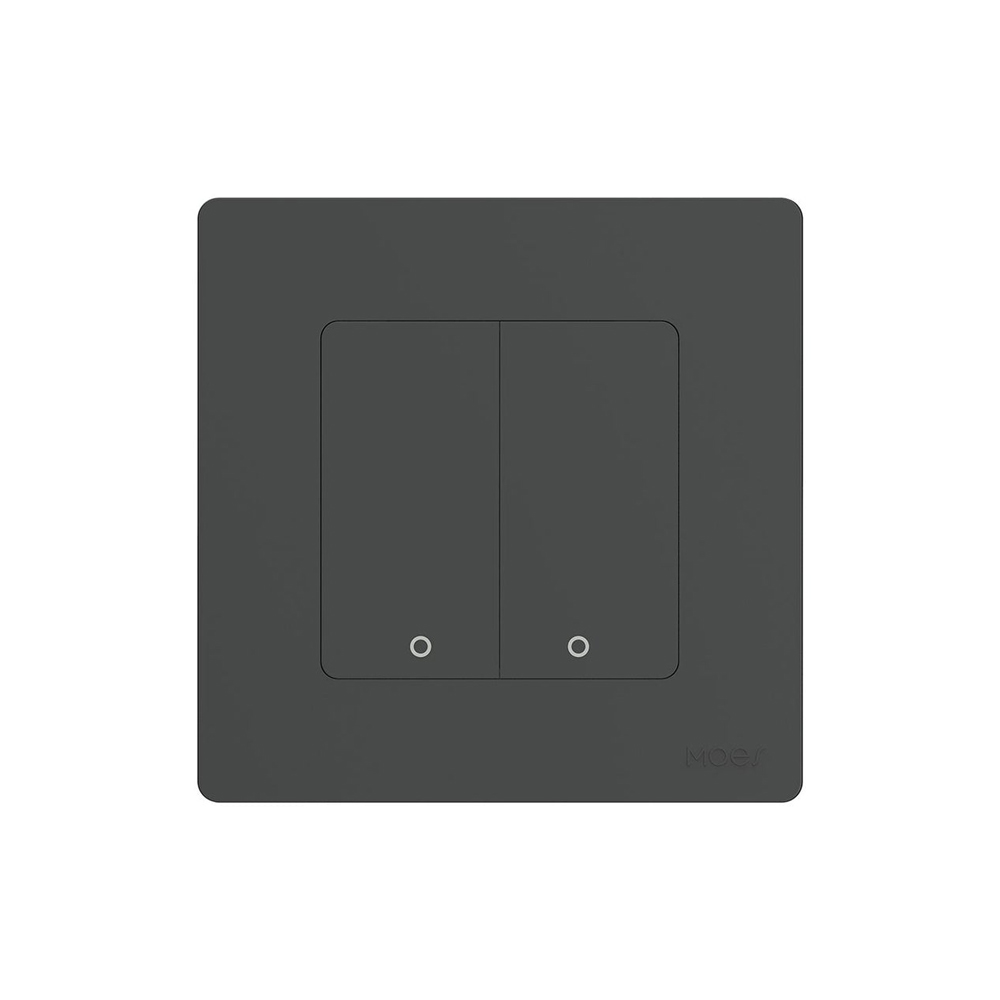 Moes Zigbee Star Ring Smart Push Button Switch 2 Gang (Neutral Required), Grey