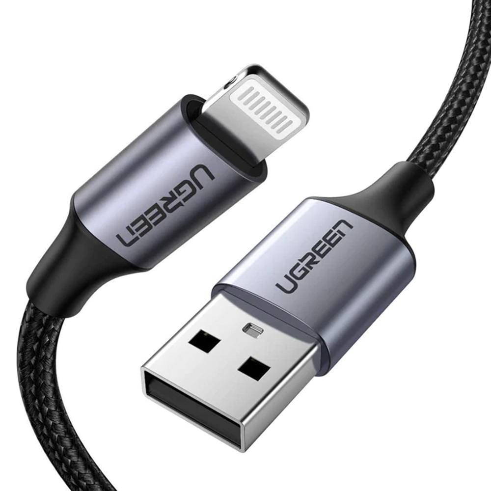 UGREEN Cable USB to Lightning MFI, 1M, Alu Case with Braided, Black | US291