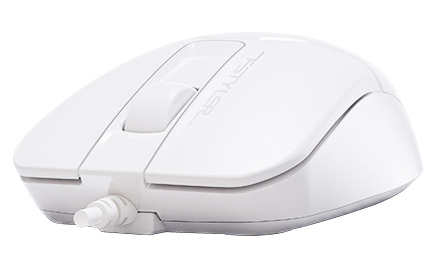 Mouse A4Tech FM12S, 1000 dpi, 3 buttons, 104g, Ambidextrous, Silent, 4-Way Whee, 1.5m, USB, White