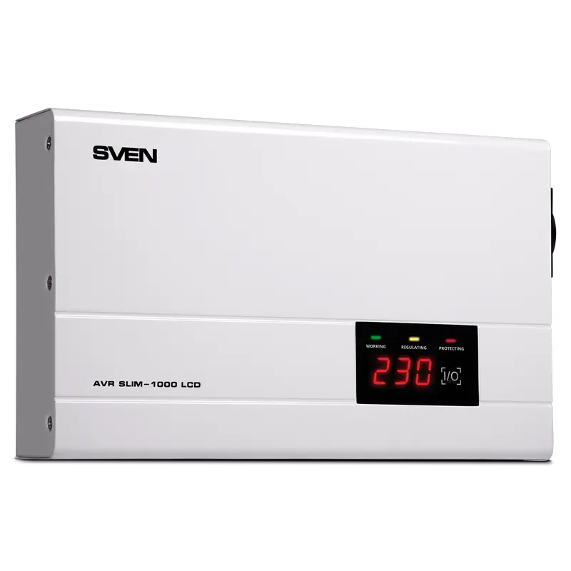 Стабилизатор напряжения SVEN SLIM AVR-1000 LCD, 1000VA, удлинители, ups, стабилизаторы