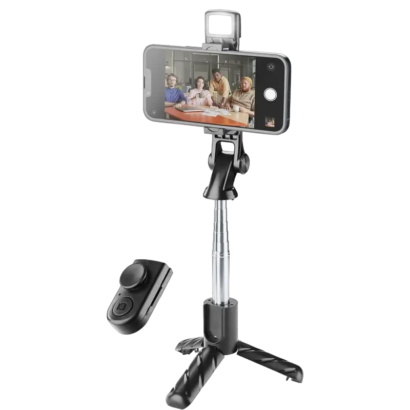 Монопод для селфи Cellularline Tripod Sparkle, Чёрный, iphone, xiaomi, samsung, oppo, чехол, стекло