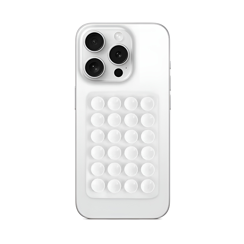 WOO Silicone Suction Cup Phone Mount Pad, 3M Adhesive, 24-Piece Backing, Transparent