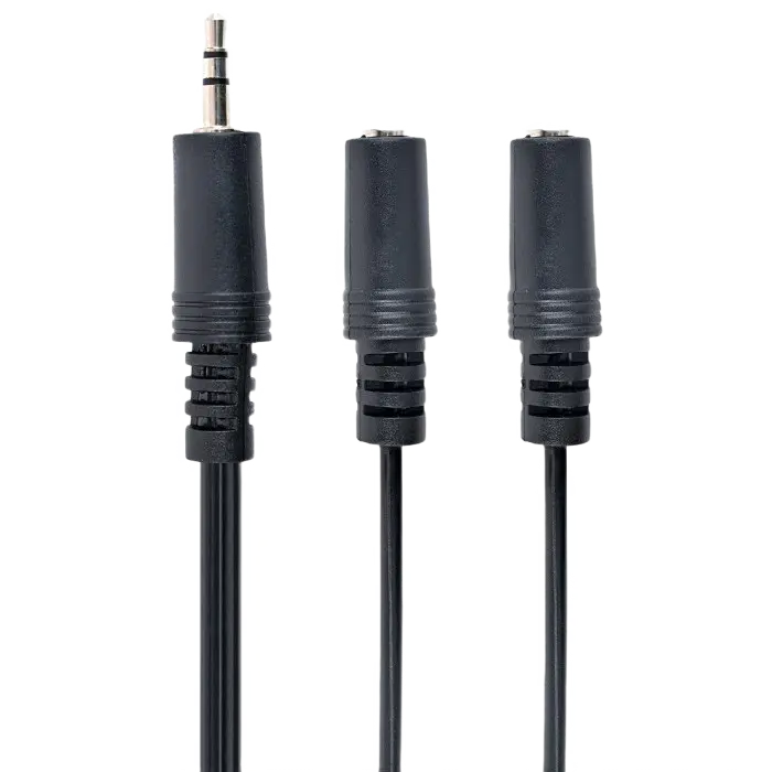 Аудиокабель Cablexpert CCA-415, 3.5mm 3-pin (M) - 2x 3.5mm 3-pin (F), 5м, Чёрный,usb ,micro ,iphone, 3.5, tupe-c, тюльпаны