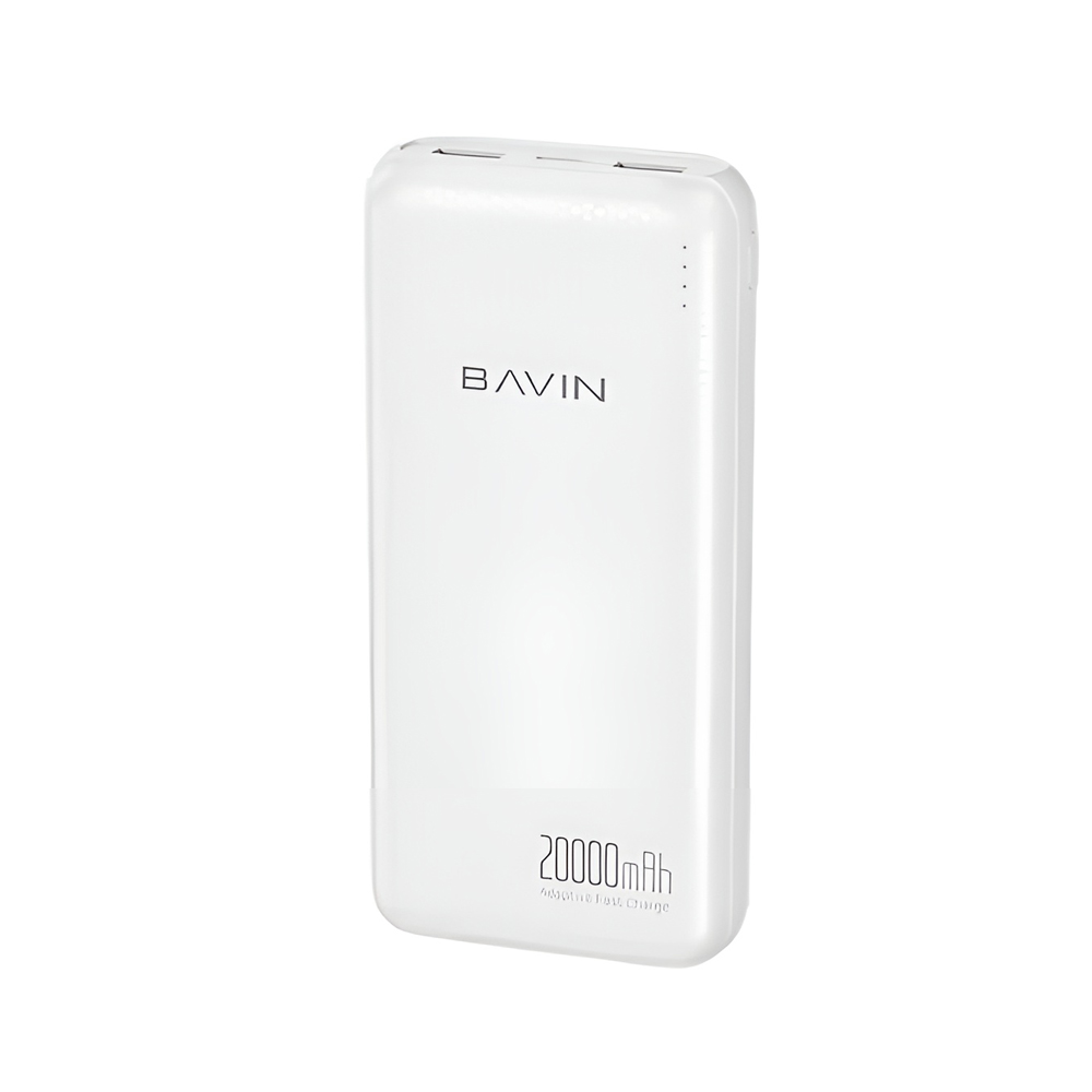 BAVIN Power Bank 20000mAh, Quick Charging, Dual USB Output, White
