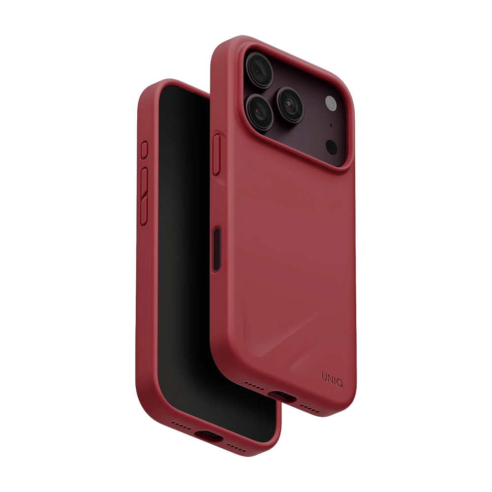 Uniq Case for iPhone 18 Pro 6.3 Hybrid Magclick Charging Lino, Cranberry Red
