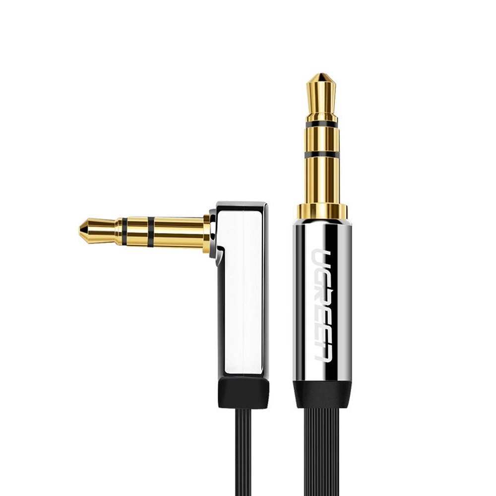UGREEN Cable Audio/AUX 3.5mm Male to 3.5mm Male 90° Flat 1M | AV119, Silver