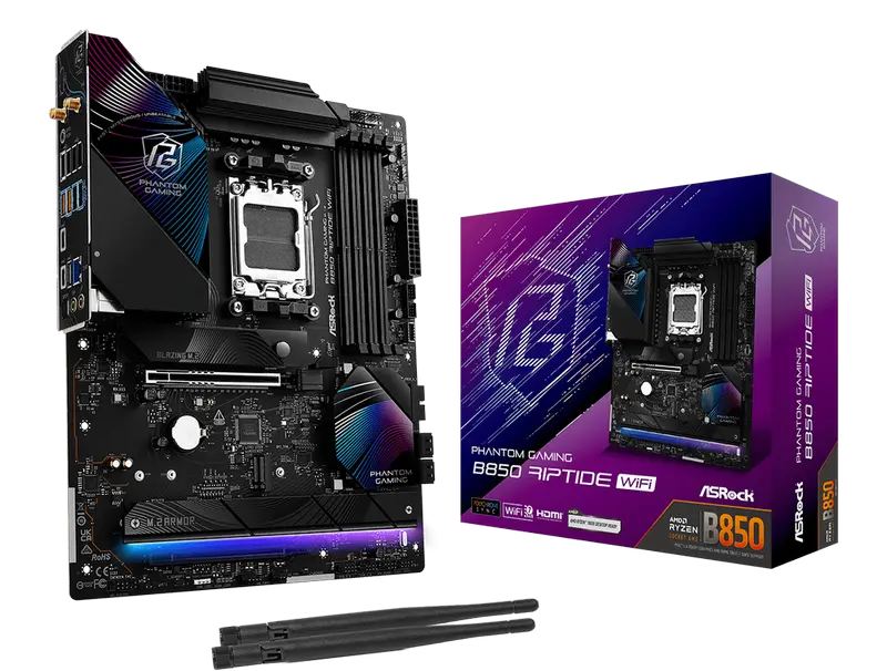 Материнская плата ASRock B850 Riptide WiFi, AM5, AMD B850, ATX,процессоры ,оперативная память, ssd, M2, hdd, кейсы