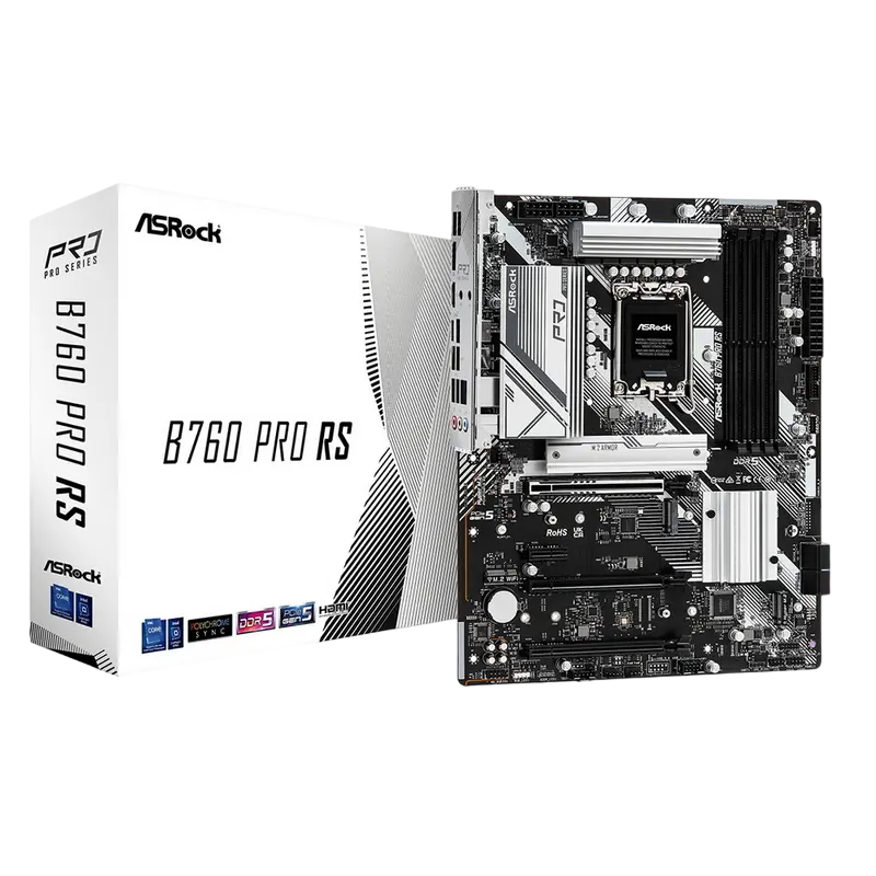 Материнская плата ASRock B760 PRO RS, LGA1700, Intel B760, ATX,процессоры ,оперативная память, ssd, M2, hdd, кейсы