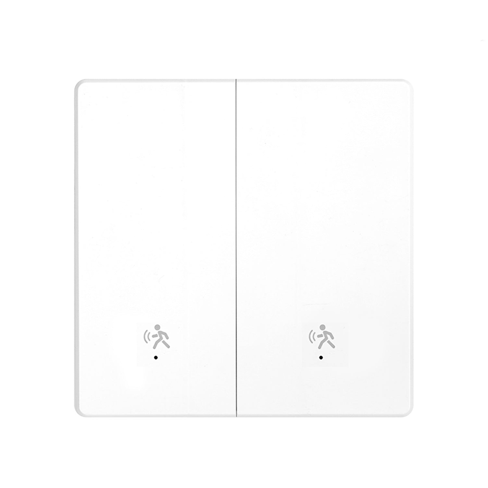 Moes Zigbee Smart Switch 2 Gang with Human Presence mmWare Radar 10GHz (Neutral Optional), White