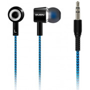 Earphones SVEN E-106 Black/Blue, 3pin 3.5mm mini-jack