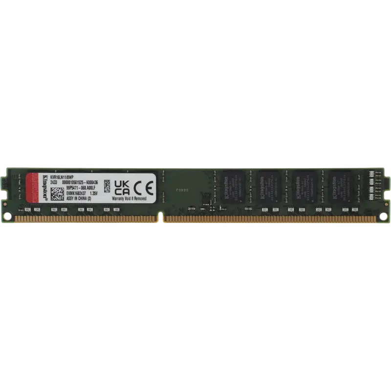 Оперативная память Kingston ValueRAM, DDR3 SDRAM, 1600 МГц, 8 ГБ, KVR16LN11/8WP,процессоры ,оперативная память, ssd, M2, hdd, кейсы