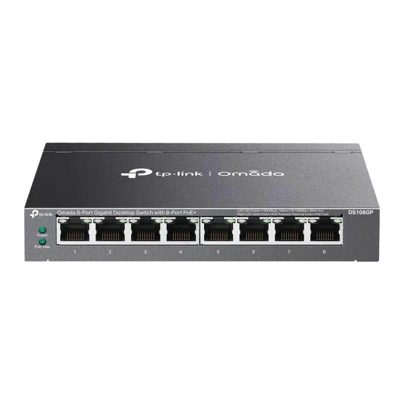 Сетевой коммутатор TP-LINK DS108GP, 8x IEEE 802.3af/at PoE+ Ports