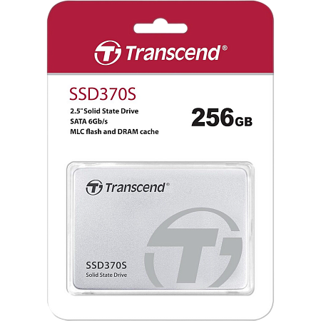 2.5" SATA SSD  256GB  Transcend "SSD370" [R/W:560/460MB/s, 70/70K IOPS, SM2246EN, NAND MLC]