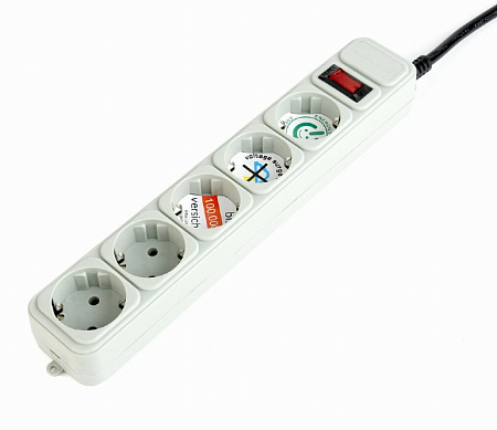 Surge Protector Gembird SPG3-B-6C, 5 Sockets, 1.8m, up to 250V AC, 16 A, Grey Surge Protector Gembird SPG3-B-6C, 5 Sockets, 1.8m, up to 250V AC, 16 A, Grey
