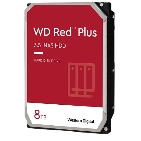3.5" HDD  8.0TB-SATA-128MB Western Digital  "Red Plus (WD80EFZZ)", NAS, CMR