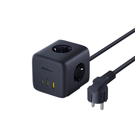 Baseus Power Strip Cube 67W 3AC+1*USB-A+1*Type-C 1,5M, EnerFill FA11, Cosmic Black