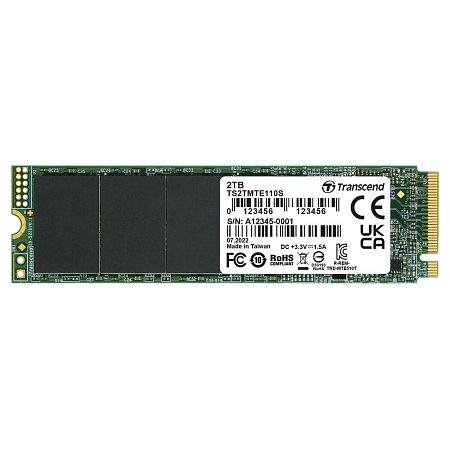 .M.2 NVMe SSD 2.0TB  Transcend 110S [PCIe 3.0 x4, R/W:2500/1700MB/s, 200/250K IOPS, 800TBW, 3DTLC]