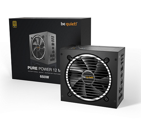 Power Supply ATX 650W be quiet! PURE POWER 12 M, 80+ Gold, 120mm, Active PFC, SR+LLC+DC/DC, ATX 3.0,