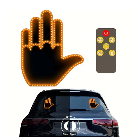 LED Neon Hand Gesture Light for Cars with Remote Control, Finger Accent Lights, Black