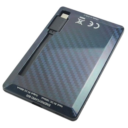 Портативное зарядное устройство Tuncmatik EnergyCard 900 Micro USB, 900мА·ч, Чёрный