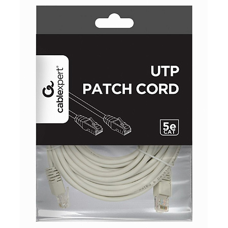10m, Patch Cord  Gray  PP12-10M, Cat.5E, Cablexpert, molded strain relief 50u" plugs