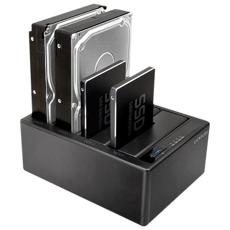 4-Bay SINGLE System External Docking Station Century "CROS4U31C", USB3.1 Gen2 to 4xSATA HDD/SSD