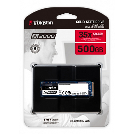Накопитель SSD Kingston A2000, 500Гб, SA2000M8/500G