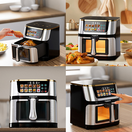 Teska Air Fryer TK-21S-3, Transparent Window, 10L, 1400W, Steel Teska Air Fryer TK-21S-3, Transparent Window, 10L, 1400W, Steel