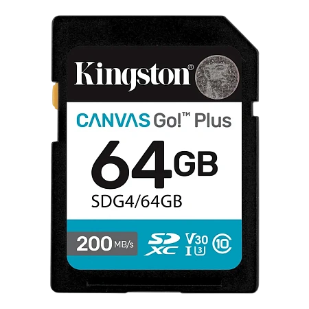 Карта памяти Kingston Canvas Go! Plus, 64Гб (SDG4/64GB) Карта памяти Kingston Canvas Go! Plus, 64Гб (SDG4/64GB)