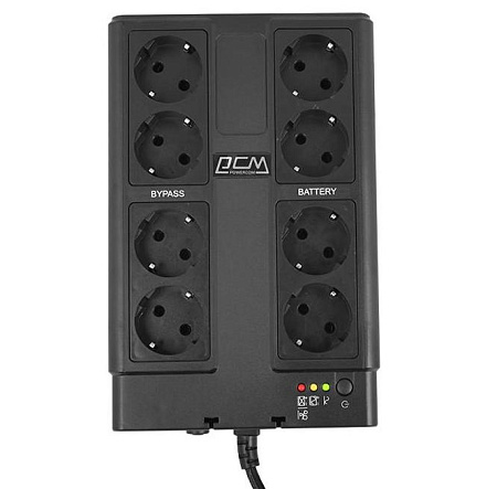 UPS PowerCom CUB-1000E 1000VA/550W LCD, AVR, USB-B, RJ45/RJ11, 8*Schuko 