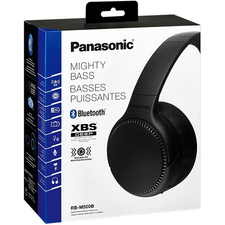  Bluetooth Headphones Panasonic RB-M500BGE-K, Black, Over size, 30 Hours Playback