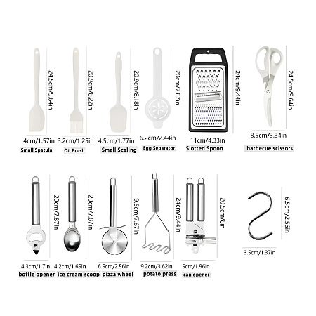 Kitchen Utensils 44 Pcs Set, White