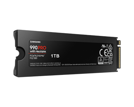 .M.2 NVMe SSD 1.0TB Samsung  990 PRO w/ Heatsink [PCIe 4.0 x4, R/W:7450/6900MB/s, 600TB, 3DTLC]