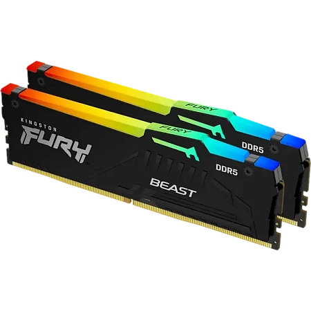 Оперативная память Kingston FURY Beast RGB, DDR5 SDRAM, 6000 МГц, 64 ГБ, KF560C30BBEAK2-64,процессоры ,оперативная память, ssd, M2, hdd, кейсы