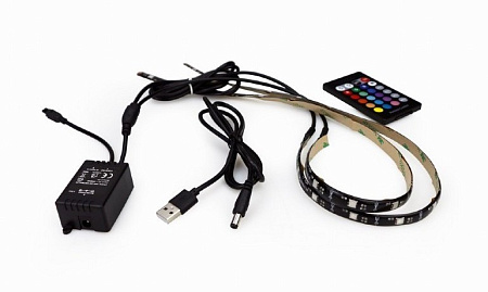LED Strip Light USB, 2 x 50 cm, Cablexpert LED-2SU-RGB50-01