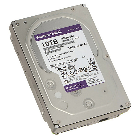 3.5" HDD 10.0TB-SATA- 256MB Western Digital  "Purple Pro (WD101PURP)", Surveillance, CMR